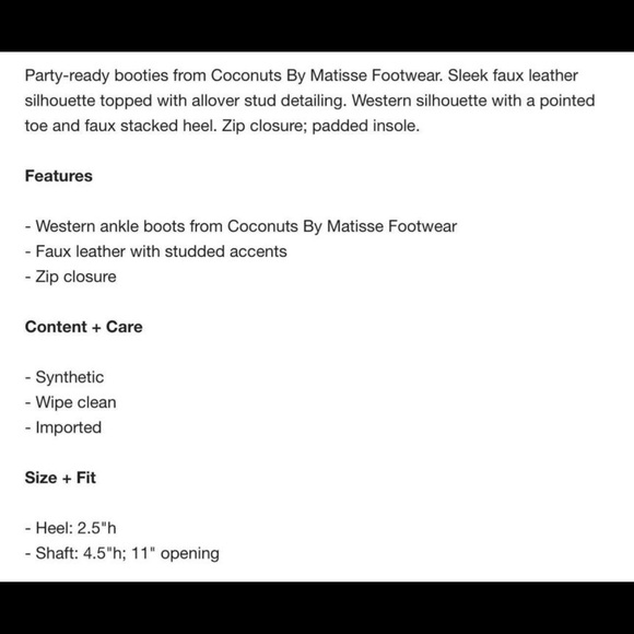 *NWT* Coconuts by Matisse Western Booties - Picture 5 of 5